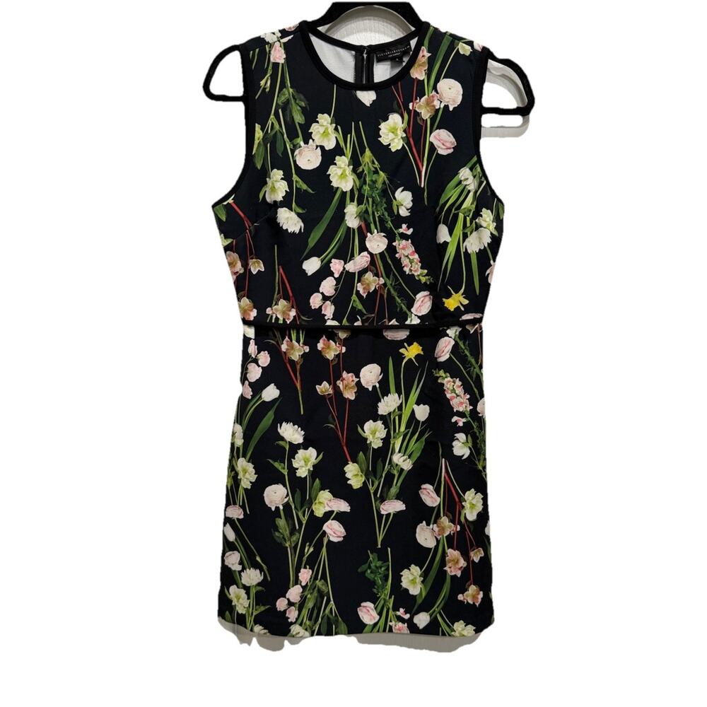 Victoria Beckham x Target Black English Floral Satin Dress Small Dark Romantic